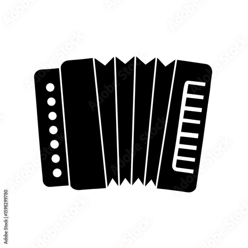 Accordion Icon Representing Folk and Pop Music Melody (Filled)