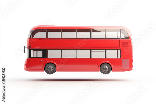 Modern red double decker bus design concept for futuristic urban transportation