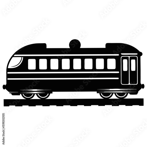 Classic train silhouette on a clean white background