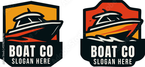 Boat Company Logo: Speedboat Emblem Design.