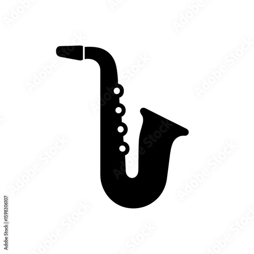 Saxophone Icon Representing Jazz Music and Soulful Melody (Filled)