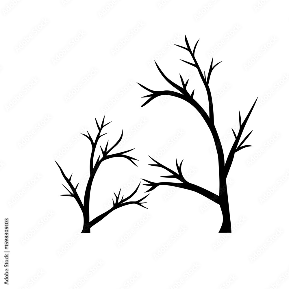 Obraz premium Tree Branch Silhouette Against Fiery Golden Sky