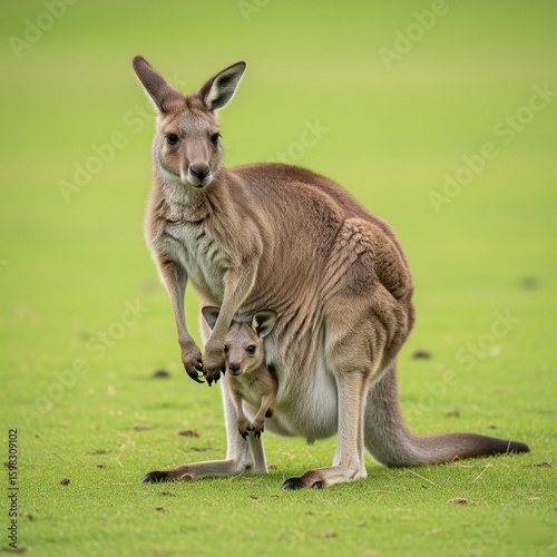 kangaroo with baby
