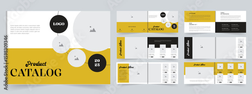 Minimal A4 landscape product catalog design for your business 12 pages layout