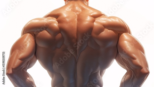 Muscular Male Back View