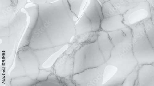 High-End 3D Texture in White Marble Finish
