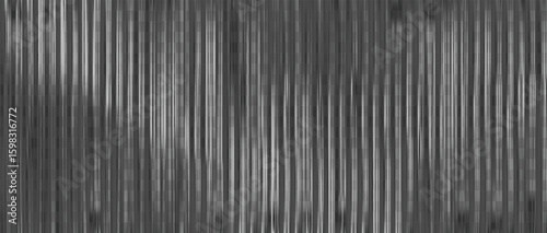 Ribbed glass pattern background. Transparent plastic panel with crystal light reeded texture for wall or mirror overlay. Silver reflecion gradient design with clear fluted stripe. Premium vector.