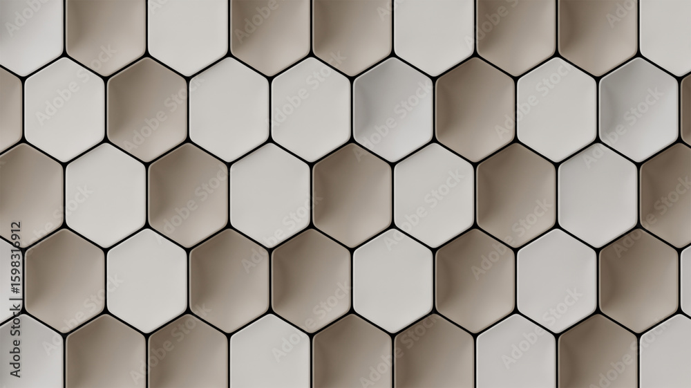Obraz premium Matte Hexagons with Subtle Shadows and Focus