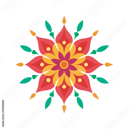 Firecracker Pattern Festival Rangoli Mandala Illustration