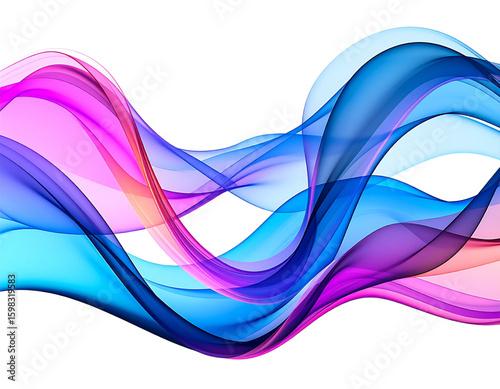 Vibrant Fluid Wave Abstract Background with Dynamic Color Flow, transparent background png