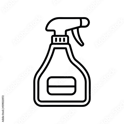 Degreaser Outline Vector Icon | Cleaning Spray Bottle Illustration | Industrial Chemical Art