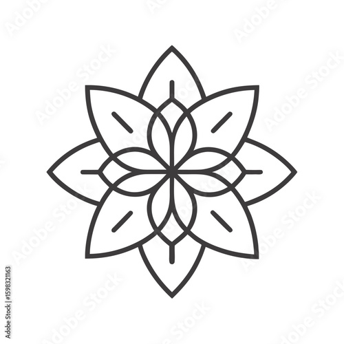 Line Drawing Style Rangoli Mandala