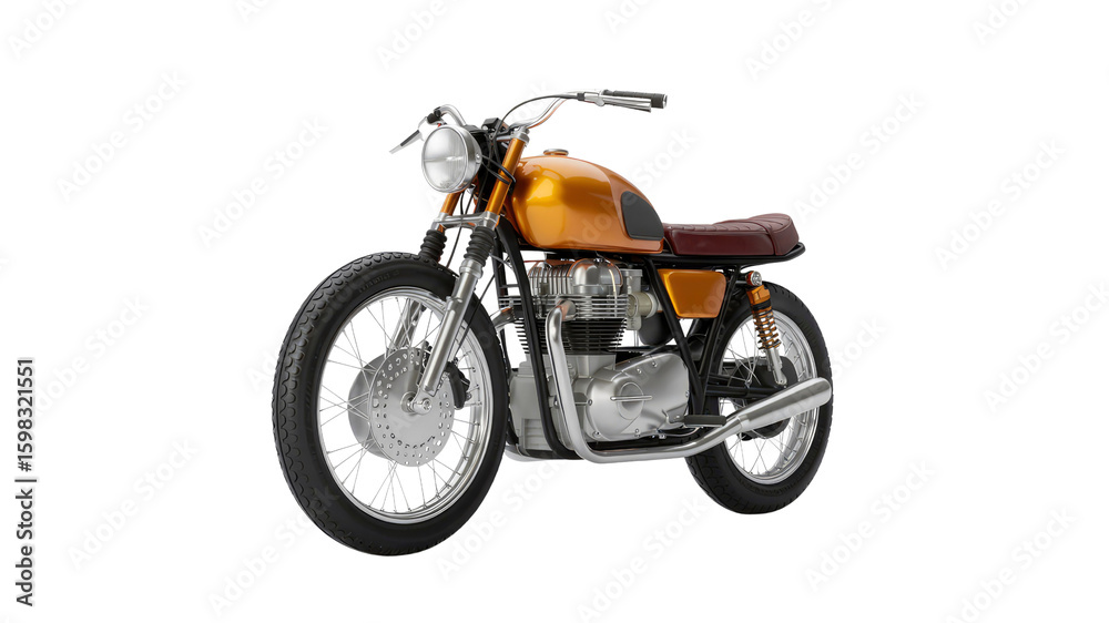Obraz premium Classic Gold Motorcycle - Vintage Cafe Racer Design