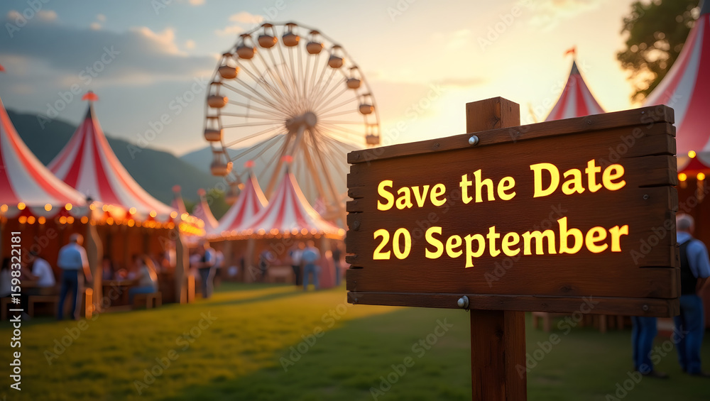 Fototapeta premium A wooden Oktoberfest sign with 