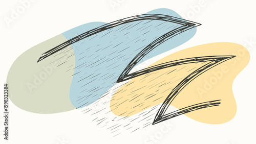 Abstract line art with curved shapes in muted colors creates a soothing artistic vibe.