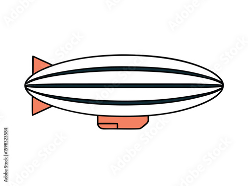 Airship Icon Vintage Floating Airship Side View Illustration for Transportation and Adventure