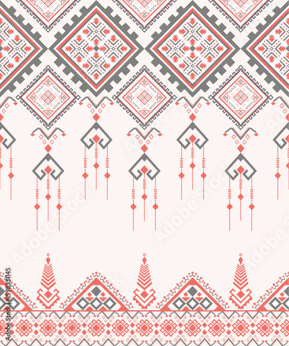 Geometric Ethnic Seamless Pattern – Aztec Navajo Inspired Tribal Vector for Fabric or Wallpaper Design