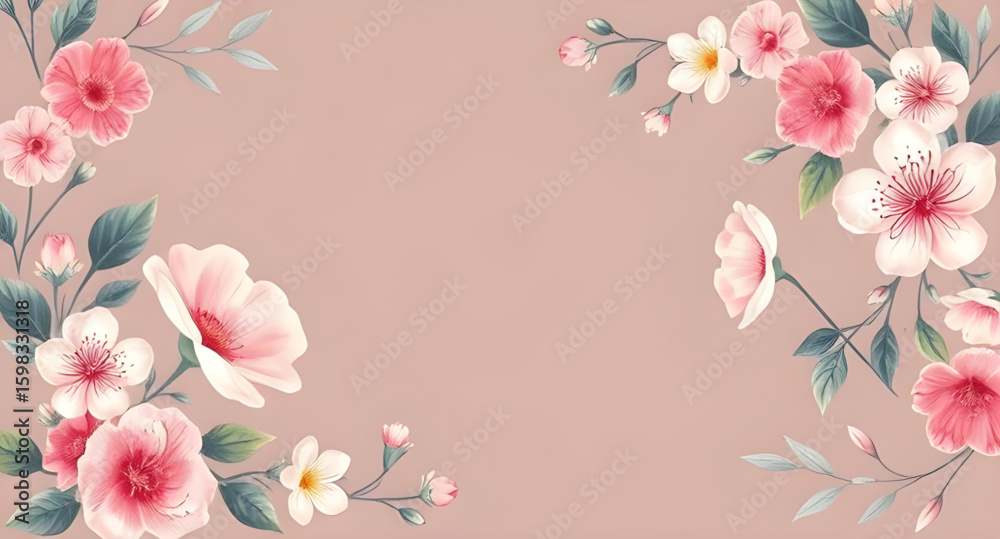 Fototapeta premium pink flowers background