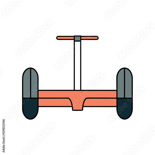 Electric Segway Outline Icon Design for Personal Transportation and Modern Mobility