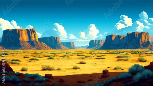 Desert Nature Illustration Watercolour Drawing