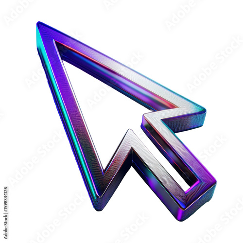 3D blue arrow icon on transparent Background 