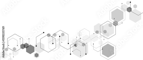 Vector High-tech hexagon geometric connection system. abstract technology on a white background.