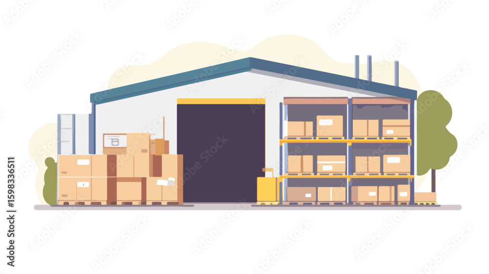 Professional Warehouse Inventory Check Concept Illustration for Business Reports Professional Warehouse Inventory Check Concept Illustration for Business Reports
