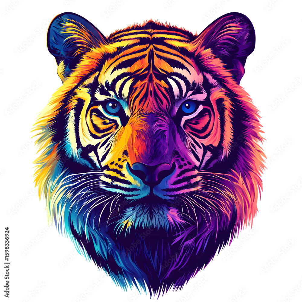 Fototapeta premium Majestic Tiger Isolated on White Background for Graphic Design Projects