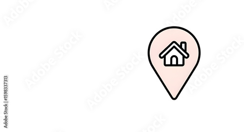 map marker home, navigation icon, geo pin, place icon, address marker, real estate location, pin with house, residence locator, home on map, geolocation icon, GPS home icon, location tag, map symbol, 