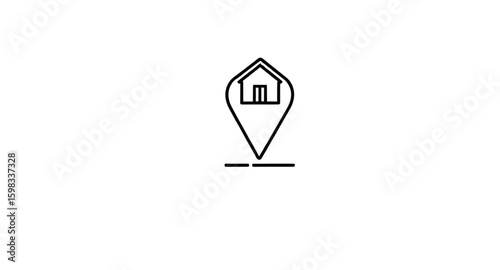 location symbol, map marker home, navigation icon, geo pin, place icon, address marker, real estate location, pin with house, residence locator, home on map, geolocation icon, GPS home icon, location 