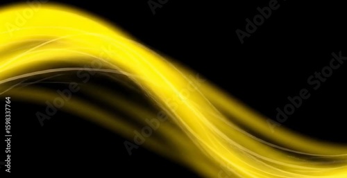 A vibrant swirl of yellow light against a black background, creating a dynamic and energetic visual.