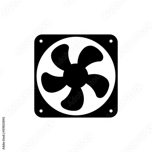 Exhaust fan silhouette icon vector flat design.