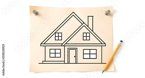 House outline, Home illustration, Line art house, Doodle house, Child's drawing house, Crayon house, House sketch vector, Real estate drawing, Cozy home illustration, Suburban house sketch, Minimalist