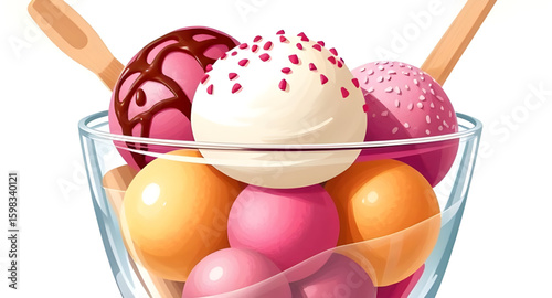 ice cream icon, creamy dessert bowl, ice cream cup, cold dessert bowl, ice cream flat design, ice cream with fruits, ice cream with chocolate, ice cream with syrup, ice cream with wafer, ice cream wit