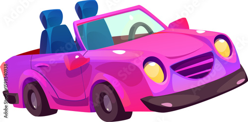 Pink Cabriolet Car