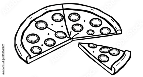 minimal pizza slice, flat pizza slice vector, modern pizza slice illustration, simple pizza slice, line art pizza slice, geometric pizza slice, flat design pizza slice, minimal pizza slice icon, minim