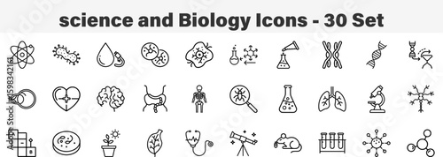 Science Laboratory and Biology Research Icon Collection