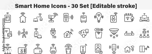 Smart Home Technology and Automation Icon Set