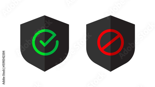 Successful and unsuccessful transition, payment or any type of process. User interface design for operating systems and apps for smartphones. Vector illustration.