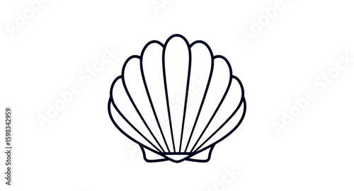 sea shell vector, marine icon, ocean shell, clam shell icon, spiral shell icon, scallop shell, seashell silhouette, tropical icon, underwater icon, summer shell, coral reef icon, coastal symbol, nauti