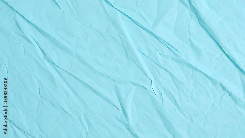 Obraz premium Light Blue Wrinkled Fabric Texture, Perfect for Backgrounds and Overlays, Minimalist Abstract Light Blue Fabric Surface with Subtle Creases