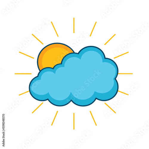  Sunny Cloud Icon Vector Design 