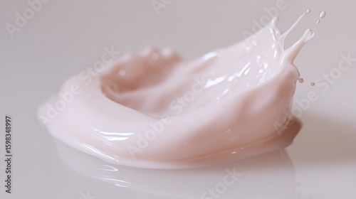 Smooth Pink Liquid Splash on Glossy Surface with Soft Lighting
