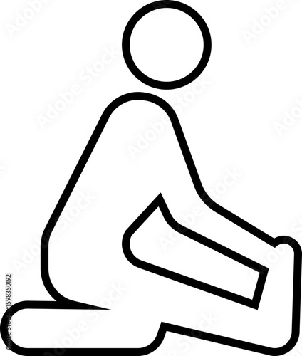 Man Stretching Yoga Exercise Icon, Home workout icons stay safe vector template designs elements, exercises to relax tension muscle. depict techniques and postures of a man stretching work