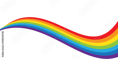 Abstract Rainbow Wave - Dynamic Colorful Design, Vibrant Spectrum Wave - Modern Fluid Graphic, Colorful Abstract Wavy Rainbow Illustration, Flowing Rainbow Element - Energy and Motion Vector..
