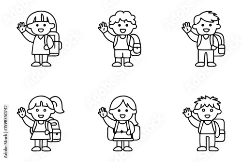 Back to School: Playful and vibrant illustration capturing the essence of returning to education and embracing fresh beginnings with a cheerful welcoming gesture. 