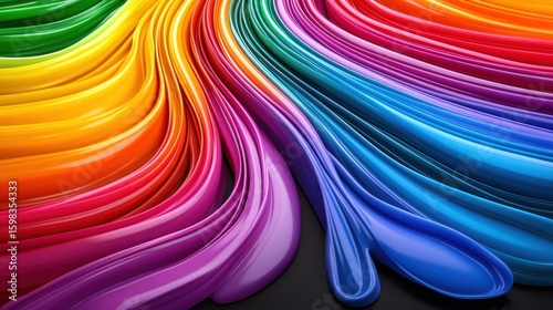 Vibrant Swirls of Colorful Paints in Artistic Flowing Patterns