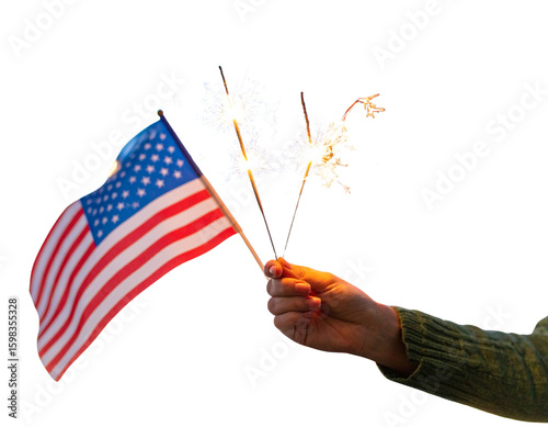 Sparkler and Flag Festive Moment  
