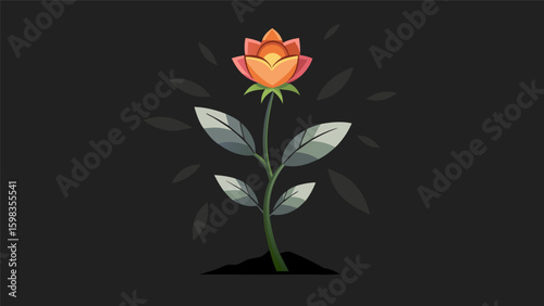 Against a backdrop of dark smudged charcoal a budding flower emerges symbolizing the resilience and perseverance that can be found in the midst of. Vector illustration