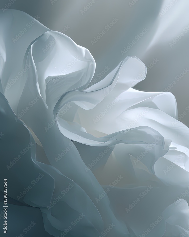 Obraz premium Elegant White Fabric Drape Closeup